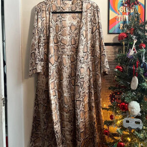 Tan and Brown Snakeskin Kimono